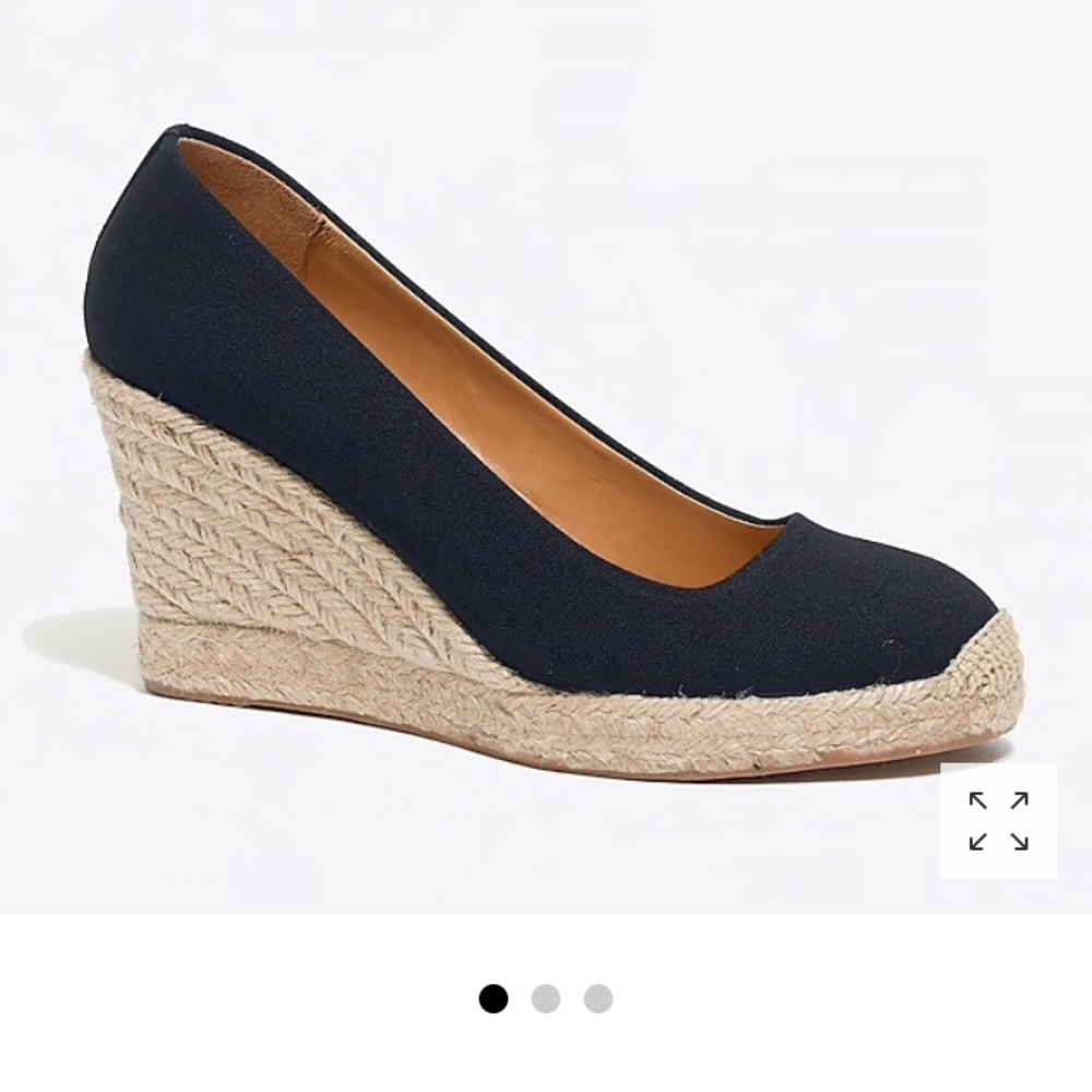 J Crew Seville Navy Espadrille Wedges